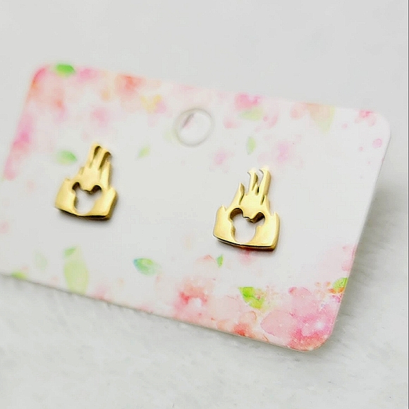 Disney Castle Gold Toned Stud Earrings - Picture 3 of 4